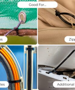 Bolt Dropper 8 Inch 1000-Piece Set Zip Cable Ties - 40lbs Tensile Strength - Heavy Duty, Self-Locking Premium UV-Resistant Nylon Ties - Indoor & Outdoor Organization of Cables, Tarps, & More - Black 21 81isRKzXISL