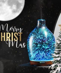 Porseme 280ml Essential Oil Diffuser 3D Glass Aromatherapy Ultrasonic Humidifier - Auto Shut-Off, Timer Setting, BPA Free for Home Hotel Yoga Leisure SPA Gift H1-280ml Vase 27 81isXEG624L