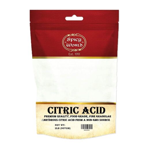 Spicy World Citric Acid 2 LB Bag - 100% Pure, Food Grade & Non-GMO - Citric Acid Powder for Cleaning, Bath Bombs, Preserving - Fine Granular 2 Pound (Pack of 1)