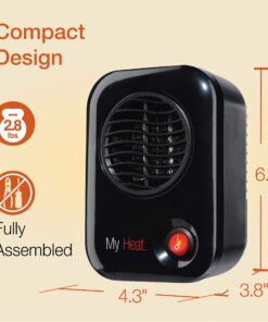 Lasko MyHeat Personal Mini Space Heater for Home with Single Speed, 6 Inches, Black, 200W, 100 25 81iuYrAAlCL
