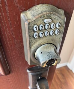 Schlage BE365 V CAM 716 Camelot Keypad Deadbolt, Electronic Keyless Entry Lock, Aged Bronze 35 81iud B0tOL