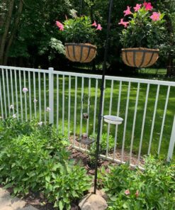 Sorbus Bird Feeding Station - 7ft Tall Metal Pole Bird Feeder Stand with 2 Ground Stake Prongs & 4 Hangers with Bird Bath, Bird Food Mesh Tray for Attracting Wild Birds Outside, Garden Decor, Plants 2-Prong Stake 37 81iuwqjtDZL