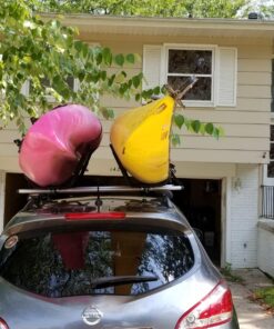 ECOTRIC Kayak Roof Rack J-Bar Rack HD Universal Kayak Carrier Holder Canoe Boat Surf Ski Board Roof Top Mounted on Crossbar for Car SUV Truck Set of 4 46 81iwAVEsNuL