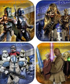 Star Wars Generations 3D Square Dessert Plates Party Accessory by KidsPartyWorld.com