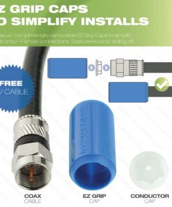 Alternative view of Mediabridge™ Coaxial Cable (15 Feet) with F-Male Connectors - Ultra Series - Tri-Shielded UL CL2 in-Wall Rated RG6 Digital Audio/Video - Includes Removable EZ Grip Caps (Part# CJ15-6BF-N1)