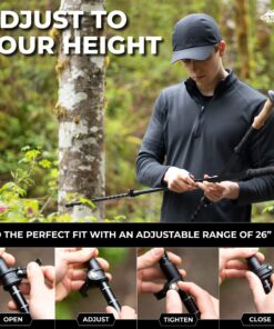 Cascade Mountain Tech Trekking Poles - Carbon Fiber Walking or Hiking Sticks with Quick Adjustable Locks Green 34 81iyHeqPCvL