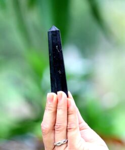 Jet Black Tourmaline Healing Tower Crystal Obelisk Meditation Protection Evil Energy Positivity Agate Approx 3 inch Long Black 23 81j0cbgC2TL