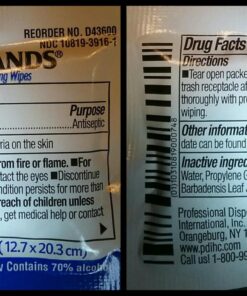 Sani-Hands Instant Hand Sanitizing Wipes - Ethyl Alcohol Wipes with Aloe, Vitamin E, Wrapped for Travel, Home, Outdoor - Individual Packet, 5 in. x 8 in., 100 Wipes, 1 Pack 28 81j1DduSiBL