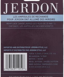 JERDON 25 Watt Replacement Bulbs for Makeup Mirror - 2 Incandescent Lightbulbs Makeup Mirrors - JPT25W 13 81j4wxeGjeL