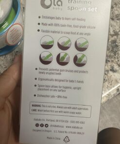 Olababy 100% Silicone Soft-Tip Training Spoon for Baby Led Weaning 2pack Training Spoon Set Lime / Kale 29 81j7gyULmpL
