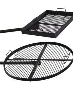 Sunnydaze Swiveling Dual-Grill Campfire Cooking Grate System - Includes 2 Height-Adjustable Grates and 1 Ground Stake 15 81j81ZMZrVL
