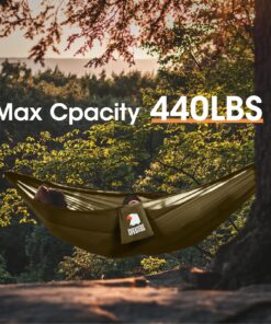 COVACURE Camping Hammock with Net - Lightweight Double Hammock 2 * 10ft Straps, Portable Hammocks, Camping Accessories for Outdoor, Hiking, Camping, Backpacking, Travel, Beach Green 22 81j8ruSOZ5L