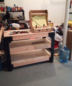 2x4basics 90164MI Custom Work Bench and Shelving Storage System, Black Work Bench with Shelf 71 81j9reeQKgL