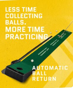 SKLZ ACCELERATOR PRO - Indoor Golf Putting Mat with Auto-Ball Return & Behind-the-Hole Ball Collector - Putter Alignment Guides at 3, 5 & 7 Feet - Rubber-Backed Mat Provides Multi-Surface Stability 23 81jFCKGsiML 1