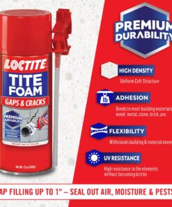 Loctite Tite Foam Gaps & Cracks Spray Foam Sealant, Polyurethane Expanding Foam Insulation - 12 fl oz Can, Pack of 1 1 Count (Pack of 1) 26 81jFJ7fCMpL