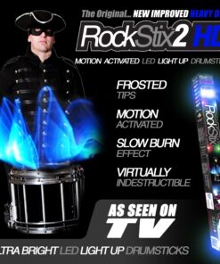 ROCKSTIX 2 HD BLUE, BRIGHT LED LIGHT UP DRUMSTICKS, with fade effect, Set your gig on fire! (BLUE ROCKSTIX) 9 81jFtO10X L