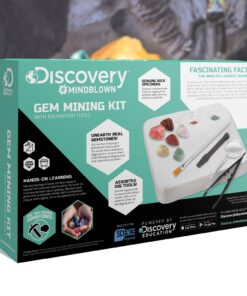 Discovery™ Gemstone Mining Kit - Excavate Real Gems & Rock Minerals, Fun DIY STEM Experiment, Educational Geology Activity Toy, Safe Non-Toxic Kids Learning Set Gift, Chisel Magnifying Glass Tools 15 81jG5Ykt4SL
