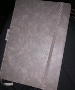 Thick Classic Notebook with Pen Loop - A5 College Ruled Hardcover Writing Notebook with Pocket + Page Dividers Gifts, Banded, Large, 180 Pages, 8.4 x 5.7 in Gray 52 81jJ7FhDMTL