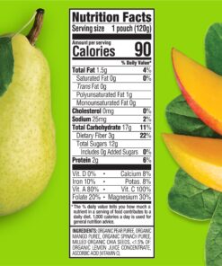 HAPPYTOT Organics Super Foods Stage 4, Pears, Mangos and Spinach + Super Chia, 4.22 Ounce Pouch (Pack of 16) packaging may vary Pack of 16 14 81jJoZw4KEL