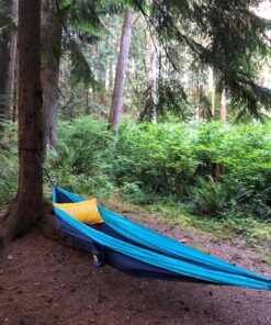 Wise Owl Outfitters Camping Hammock - Camping Essentials, Portable Hammock w/Tree Straps, Single or Double Hammock for Outside, Hiking, and Travel Blue & Grey Medium 45 81jJokusL5L