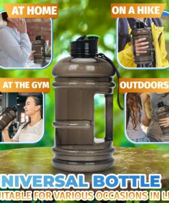 75 Oz Half Gallon Water Bottle with Handle - 2.2L Sport Bottle BPA Free Athletic Gear Leak Proof Water Bottles Hydration Bottle - Gym Water Jug Sports Water Bottle Hiking Outdoor Camping Water Jug Grey 17 81jLe99Fw3L