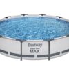 Bestway Steel Pro MAX 12 Foot x 30 Inch Round Metal Frame Above Ground Outdoor Backyard Swimming Pool Set with 330 GPH Filter Pump 12' x 30" 83 81jLptiEImL