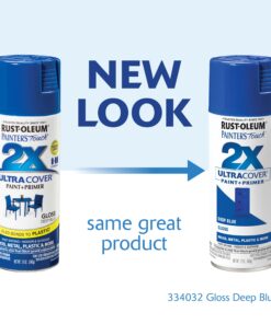 Rust-Oleum 334032 Painter's Touch 2X Ultra Cover Spray Paint, 12 oz, Gloss Deep Blue 12 Ounce 30 81jMV0MLXmL
