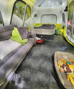 CORE 12 Person Instant Cabin Tent | 3 Room Huge Tent for Family with Storage Pockets for Camping Accessories | Portable Large Pop Up Tent for 2 Minute Camp Setup Green 44 81jMqcpYurL