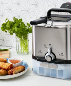 T-fal Ultimate EZ Clean Stainless Steel Deep Fryer with Basket 3.5 Liter Oil and 2.6 Pound Food Capacity 1700 Watts Oil Filtration, Temp Control, Digital Timer, Dishwasher Safe Parts Stainless Steel 45 81jNxPoWBBL