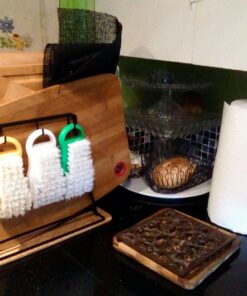 End Grain Wood Bamboo Cutting Board for Kitchen, Commercial Use - Extra Large, Thick Butcher Block with Juice Groove, Handles, and Non-Slip Feet for Chopping Veggies, Carving Meat, Bread and Cheese 25 81jShvOKJ8L