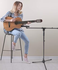 Pyle Foldable Tripod Microphone Stand - Universal Mic Mount and Height Adjustable from 37.5'' to 65.0'' Inch High w/ Extending Telescoping Boom Arm Up to 28.0'' - Knob Tension Lock Mechanism PMKS3 18 81jSkOREYL