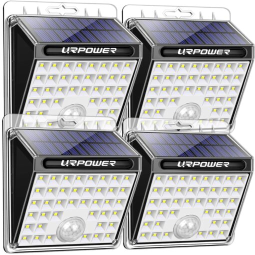 URPOWER Solar Lights Outdoor, 40 LED Motion Sensor Security Lights Solar Flood Lights Waterproof Solar Powered Outdoor Lights for Backyard, Fence, Deck, Patio, Garage (4 Pack) Medium