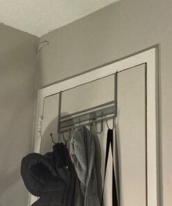Deco Brothers Over The Door Hook Organizer with 6 Hooks, Silver 41 81jUM4f2HL