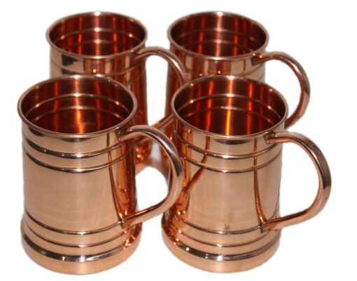 STREET CRAFT Drinkware Accessories Hammered Copper Moscow Mule Mug Capacity 20 Oz Pack of 4 Pcs, Classic Tanker Pure Copper Mugs