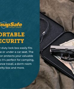 SnapSafe Portable Lock Box for Guns and Valuables – Includes Lock Box, 2 Keys and Patented Security Cable – An Ideal Car Gun Safe – XL, Black, 10 x 7 x 2 Inches X-large Grey- 75210 41 81jX JDYDdL