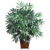 Nearly Natural 6556 Bamboo Palm with Wicker Basket Silk Plant,Green 10 81jY0FwMbaL