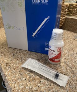 Care Touch 10ml Syringe with Luer Slip Tip - 100 Sterile Syringes – No Needle Great for Dispensing Oral Medicine and Home Care 10mL - 100 Count 36 81jZPgRG62L