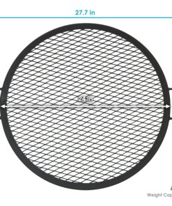 Sunnydaze X-Marks Fire Pit Cooking Grate - Outdoor Round Black Steel BBQ Campfire Grill with Handles - 24-Inch 24 in 11 81jZjuqwtTL