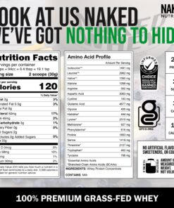 Naked WHEY 5LB 100% Grass Fed Unflavored Whey Protein Powder - US Farms, Only 1 Ingredient, Undenatured - No GMO, Soy or Gluten - No Preservatives - Promote Muscle Growth and Recovery - 76 Servings 76 Servings (Pack of 1) 26 81jb9rNsWBL