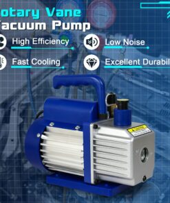 ZENY 3,5CFM Single-Stage 5 Pa Rotary Vane Economy Vacuum Pump 3 CFM 1/4HP Air Conditioner Refrigerant HVAC Air Tool R410a 1/4" Flare Inlet Port, Blue 31 81jbCgH4jvL