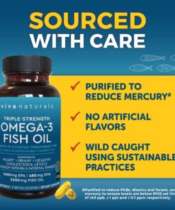 Triple Strength Omega 3 Fish Oil Supplement - 2200mg per Serving, Fatty Acid Supplements with EPA DHA & Omega3 - Re-Esterified Triglyceride for Increased Absorption - 180 Count 180 Count (Pack of 1) 47 81jg8KY oIL 1
