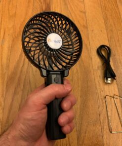 VersionTECH. Mini Handheld Fan, USB Desk Fan, Small Personal Portable Table Fan with USB Rechargeable Battery Operated Cooling Folding Electric Fan for Travel Office Room Household Black 59 81jgMnLvgyL