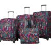 Lily Bloom Luggage Set 4 Piece Suitcase Collection with Spinner Wheels for Woman (Wildwoods) Wildwoods