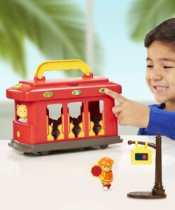 Alternative view of Daniel Tiger's Neighborhood Deluxe Electronic Trolley Vehicle with 2 Songs, 12 Phrases, Sounds & Light! Daniel & Mom Tiger Figures Included, For Ages 3+