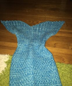 LAGHCAT Mermaid Tail Blanket Crochet Mermaid Blanket for Adult, Soft All Seasons Snuggle Mermaid Sleeping Bag Blankets 71"x35.5" Blue 42 81jk6anFvOL