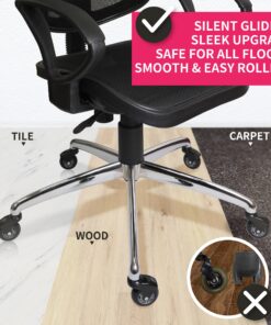 IKEA Chair Only Office Chair Caster Wheel Replacement, 10mm Stem ft. Band Braket 2.5 inch Roller Blade, Best Protection for All Kinds of Floors, No Noice, Smooth & Silent (Black, Grey/Black) 2.5 inch Black 21 81jlGEEFQDL