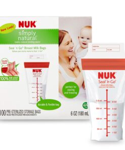 NUK Simply Natural Seal n' Go Breast Milk Bags, 100 CT 100 Count (Pack of 1) 26 81jnmP7YnUL