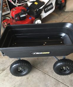 Gorilla Carts Poly Garden Dump Cart with Easy to Assemble Steel Frame, Camping Beach Wagon w/Quick Release System, 600 Pound Capacity, & 10 Inch Tires 48 81jo7hD2e L 2