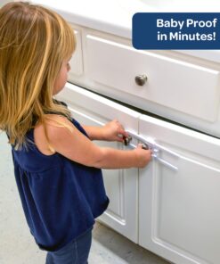 6-Pack Sliding Cabinet Locks - Reusable U-Shaped Child Cabinet Locks for Baby Proofing Cabinets, Drawers, Cupboards & More - No Tools, No Drilling, Easy to Use Child Proof Cabinet Latches by Wittle 28 81jpYtHkiL 3