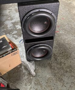 QPower QBOMB12V Dual 12 Inch Subwoofer Box with Bedliner Spray for Speakers, High-Performance Vented Subwoofer, Durable Sub Box, Black 59 81jpoJtWfAL